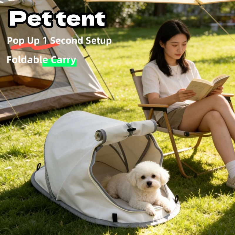 Outdoor Camping Dog Bed - Tente portable pour chien, protection solaire,