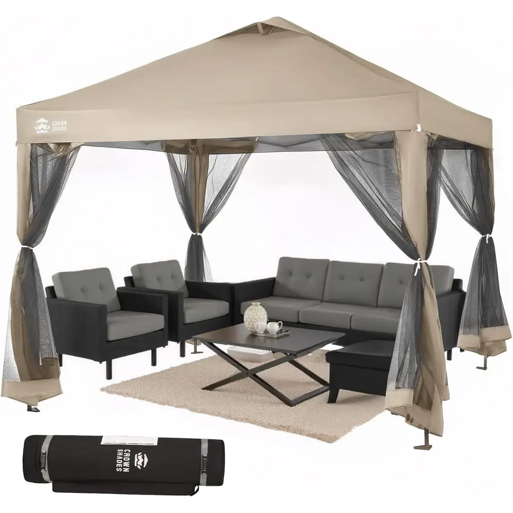 Outdoor Camping Mosquito Net - Gazebo moustiquaire 10x10 avec 4 cordes,