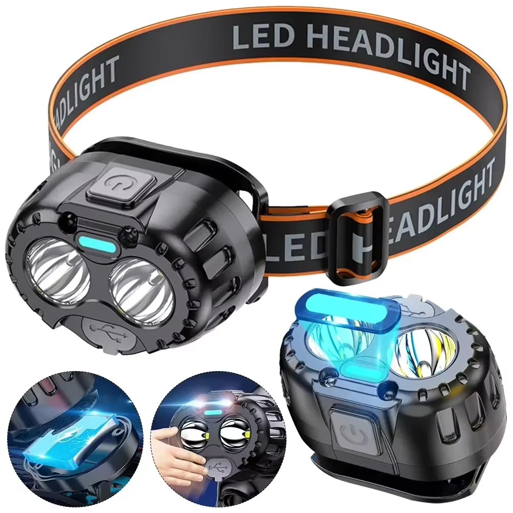 Outdoor Camping Hiking - Lampe frontale LED puissante, étanche IPX4,