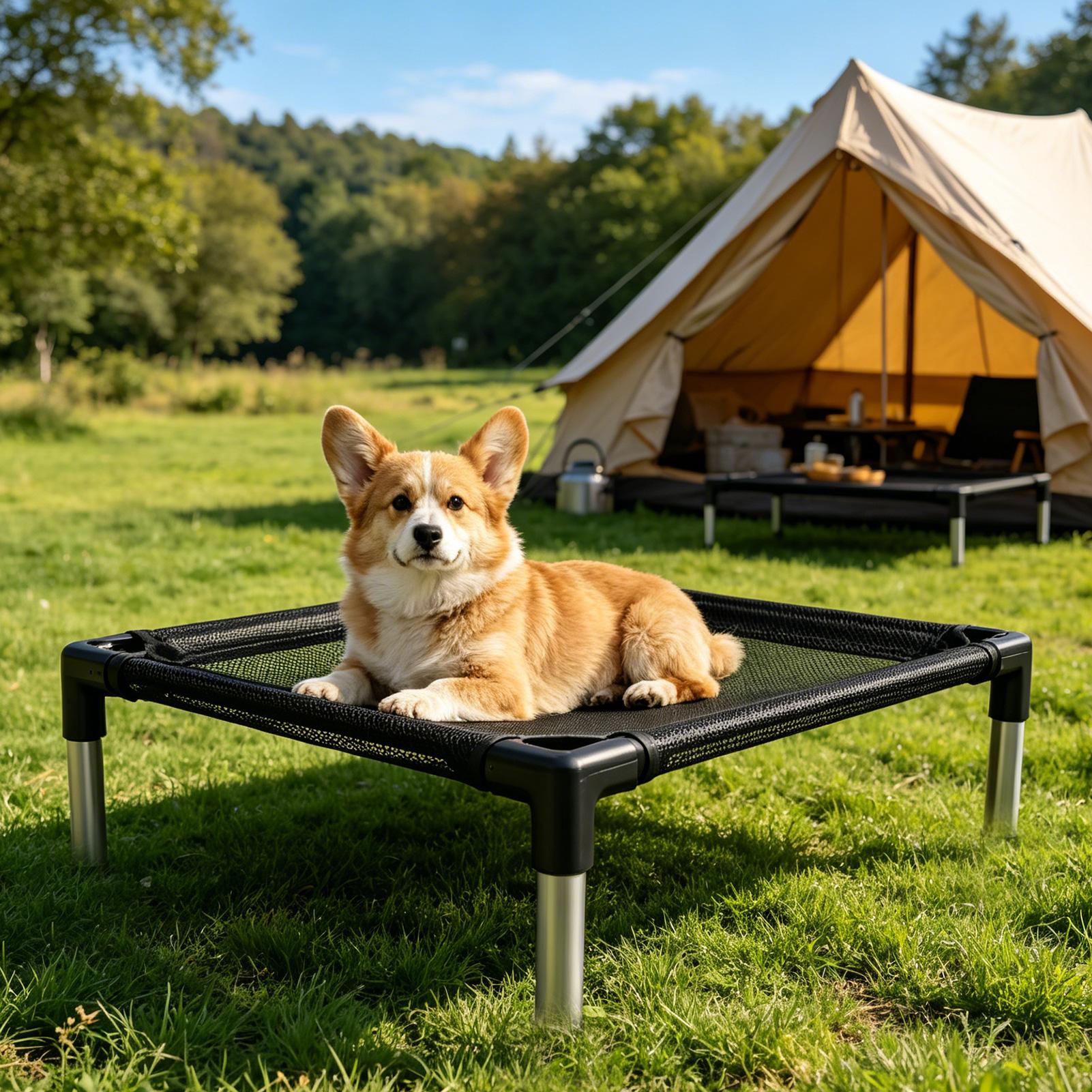 Outdoor Camping Dog Bed - Lit surélevé pour chien en maille