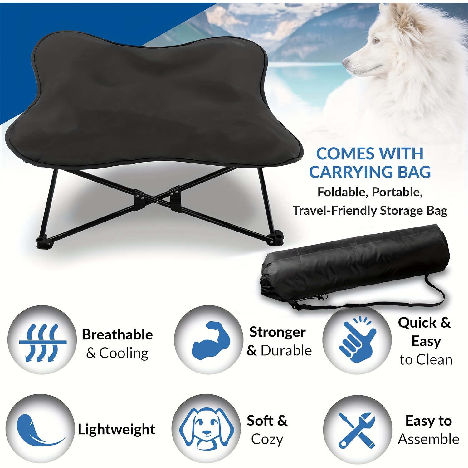 Lit pour chien surélevé Portab - Outdoor Camping Dog Bed avis et prix